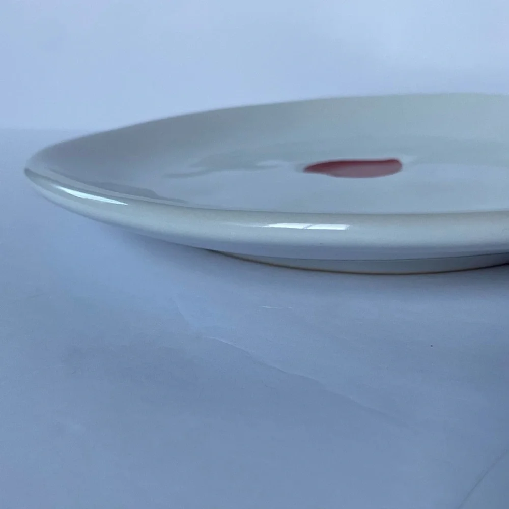 Williams Sonoma Red Heart Plates 9.5 Stoneware Valentine’s Day Love EUC Rustic